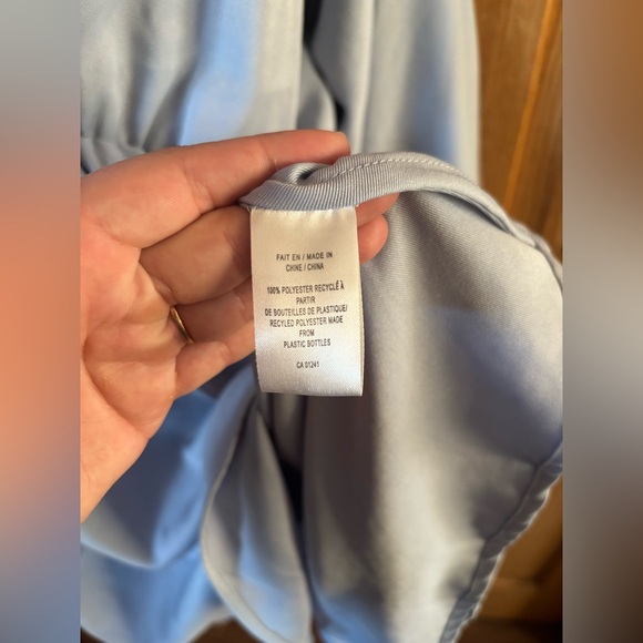 #35 Twik Ballon sleeve blue Dress 28” PTP 14-18” waist - Picture 4 of 6